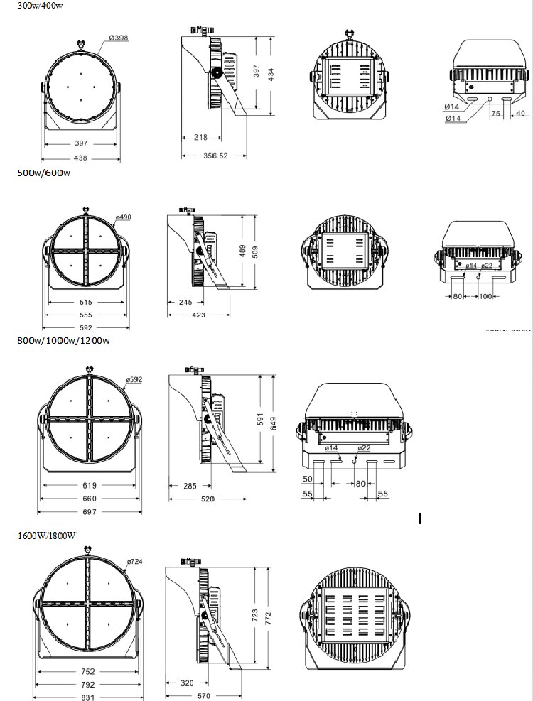 400w led stadium light